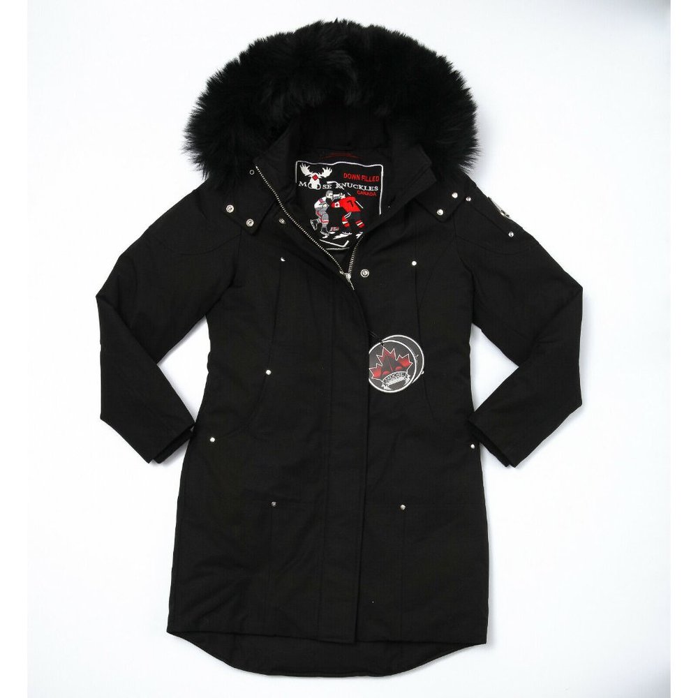 Moose Knuckles Shearling Stirling Black Parka - Picture 1 of 6